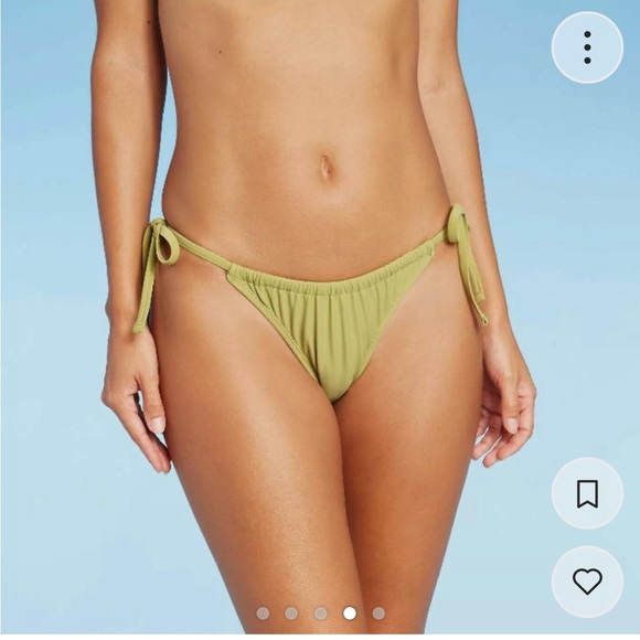Xhilaration Olive High Leg Bikini Bottom L NWT Swim Juniors 11-13 Women 8-10 - Picture 10 of 10